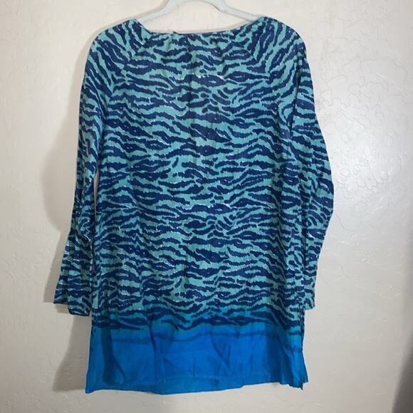 Calypso St. Barth Animal Print Tie Neck Tunic - Picture 5 of 5